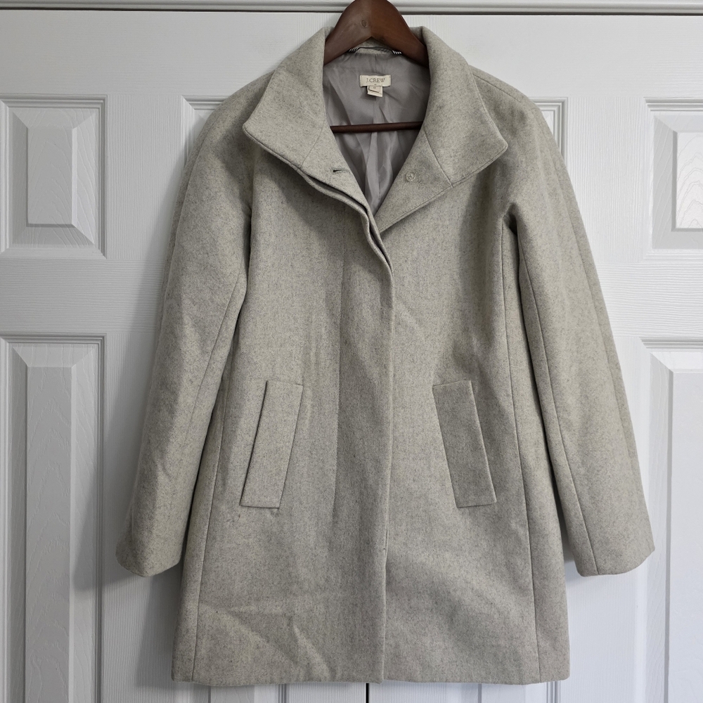 J. Crew Wool City Coat Light Gray Women's Size 0